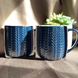Dwell studio blue mugs set of 2 new